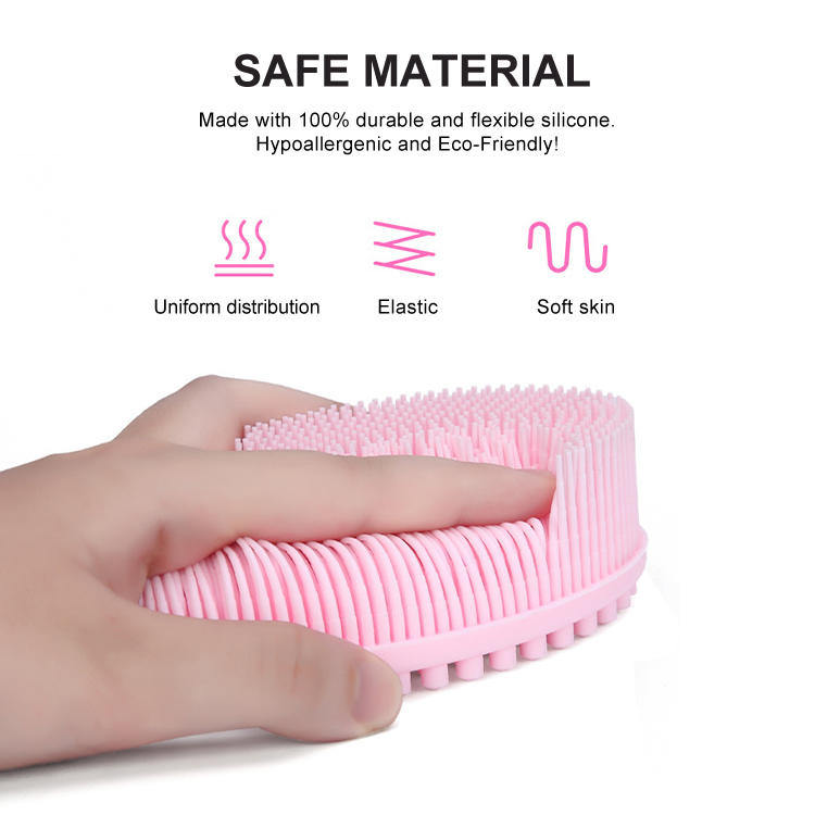 Cepillo de baño de silicona suave con la función de antibacteriano y masajea la piel del bebé