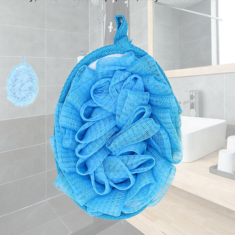 Almohadilla exfoliante corporal de doble cara de tela de rizo, esponja de baño para puf de ducha