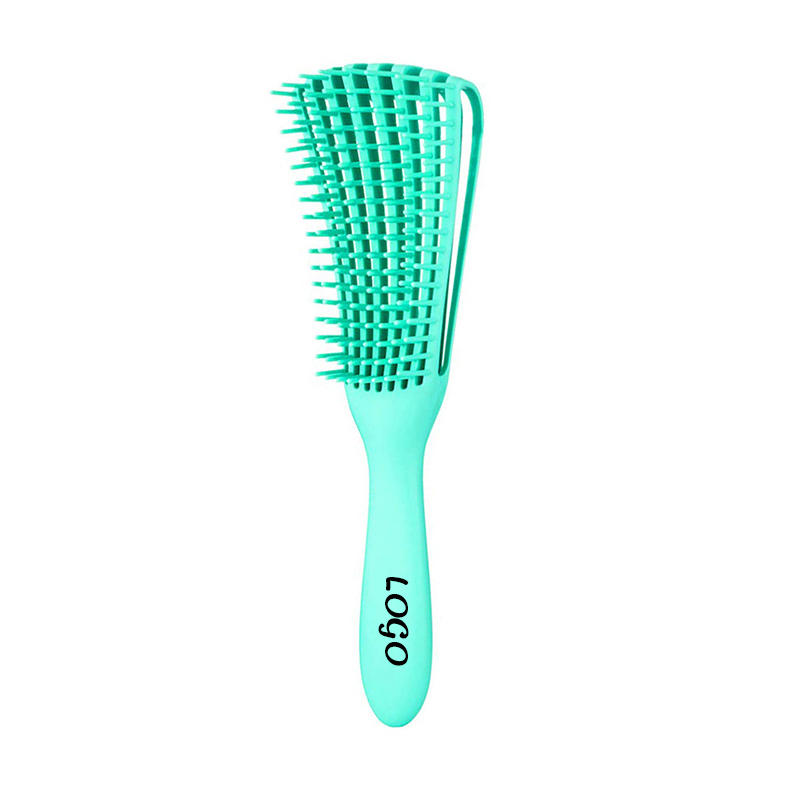 Cepillo profesional para desenredar el cabello de plástico con textura afro 3a a 4c de 8 filas para desenredar el cabello húmedo o seco