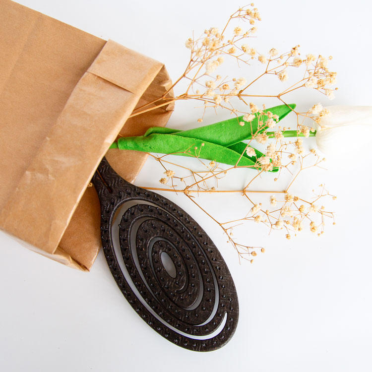 Cepillo de pelo ventilado rizador desenredador ecológico biodegradable para posos de café