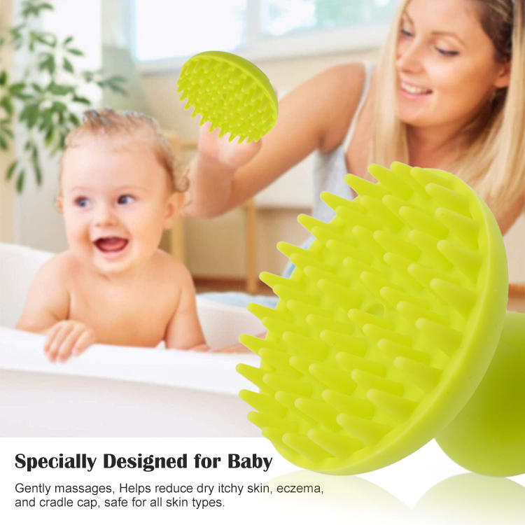 Peine suave y reutilizable para bebés, peine para cabello húmedo y seco, masaje del cuero cabelludo y cepillo de limpieza para el cabello de silicona