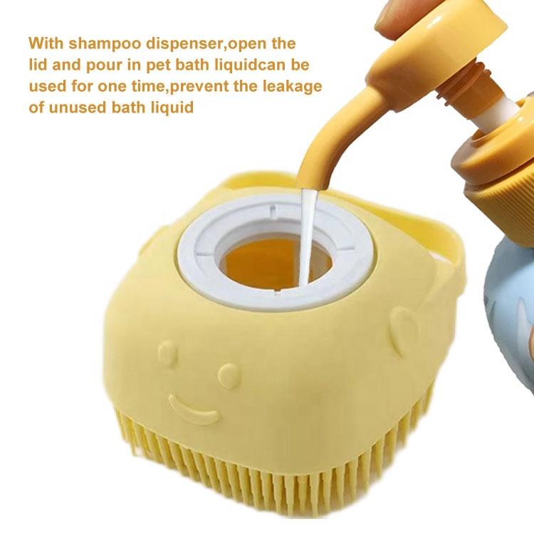 Cepillo de ducha de limpieza de cabello de masaje de silicona suave cepillo de baño con dispensador de gel de ducha