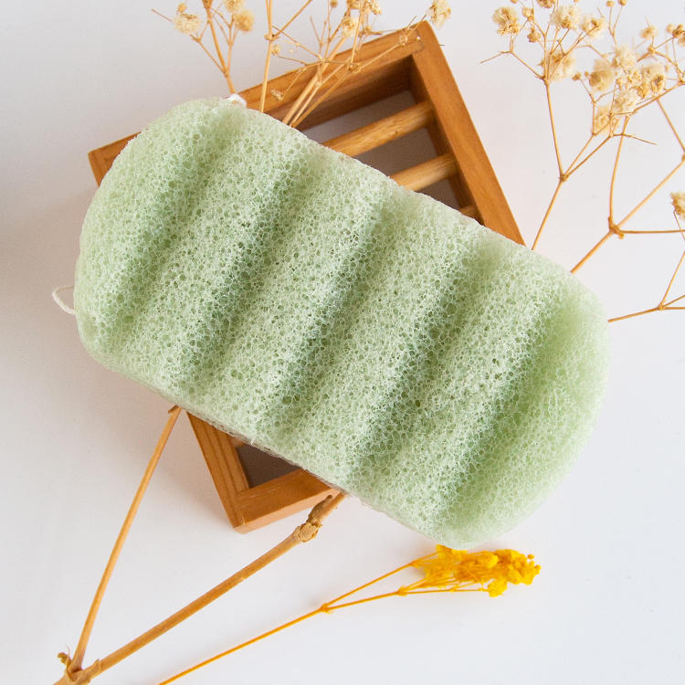 Esponja konjac de baño rectangular hecha de plantas orgánicas naturales