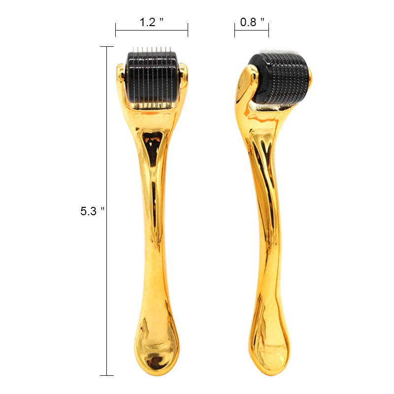 Rodillo de cuero para hombre con microaguja de titanio dorado 540 de 0.25 mm