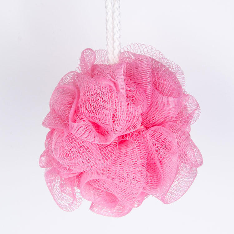 6 esponjas de baño de lufa de PE de 40 g de color rosa diferentes para mujeres y niñas