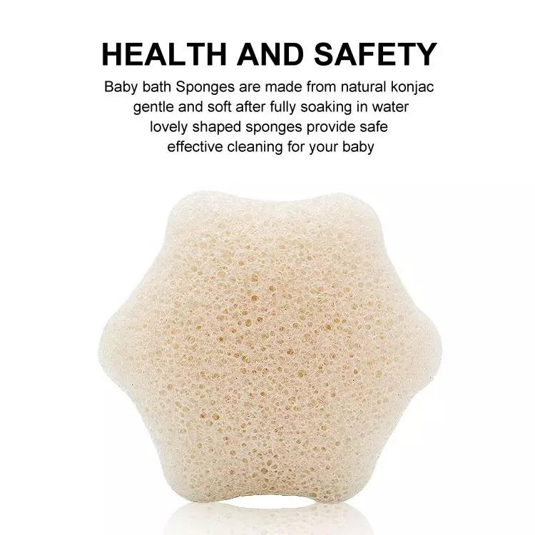 Esponjas de baño konjac de ducha de limpieza corporal supersuaves biodegradables naturales para bebé