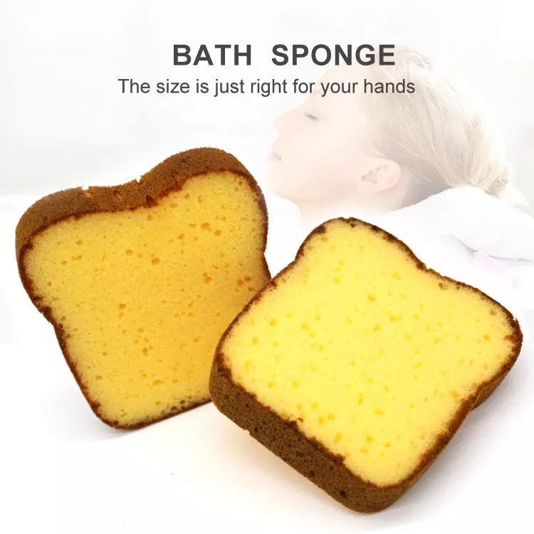 Esponja de baño con diseño de pan bonito, transpirable, agradable a la piel, ultra suave y absorbente para bañar al bebé
