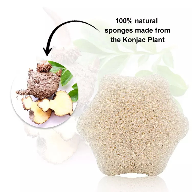 Esponja de baño exfoliante suave y suave blanca biodegradable Natural para el cuerpo del bebé