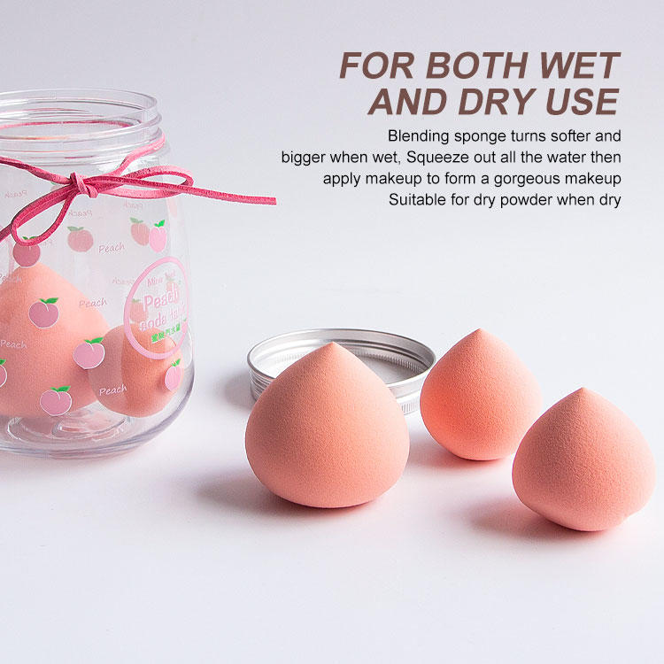 Wet and Dry Beauty Egg Juegos de 4 piezas Esponja de maquillaje con botella de plástico