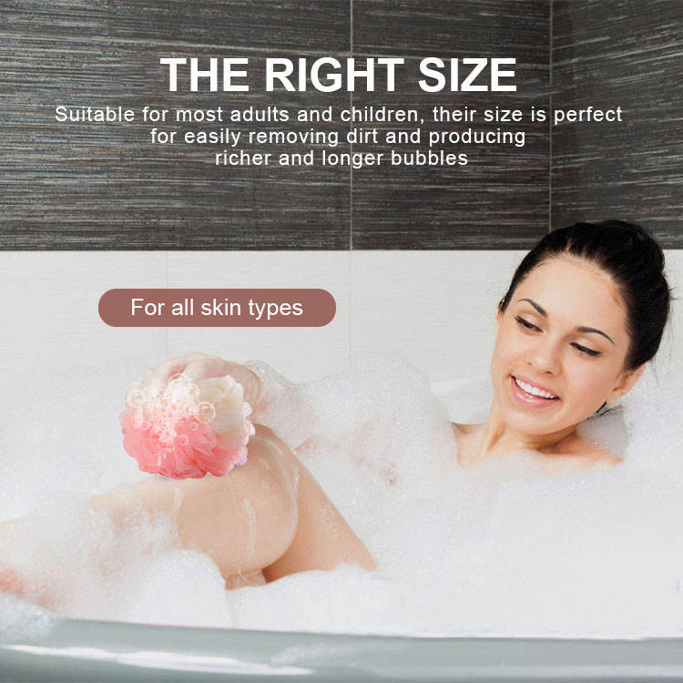 Productos de baño de espuma de flores de baño de doble bola de baño grande