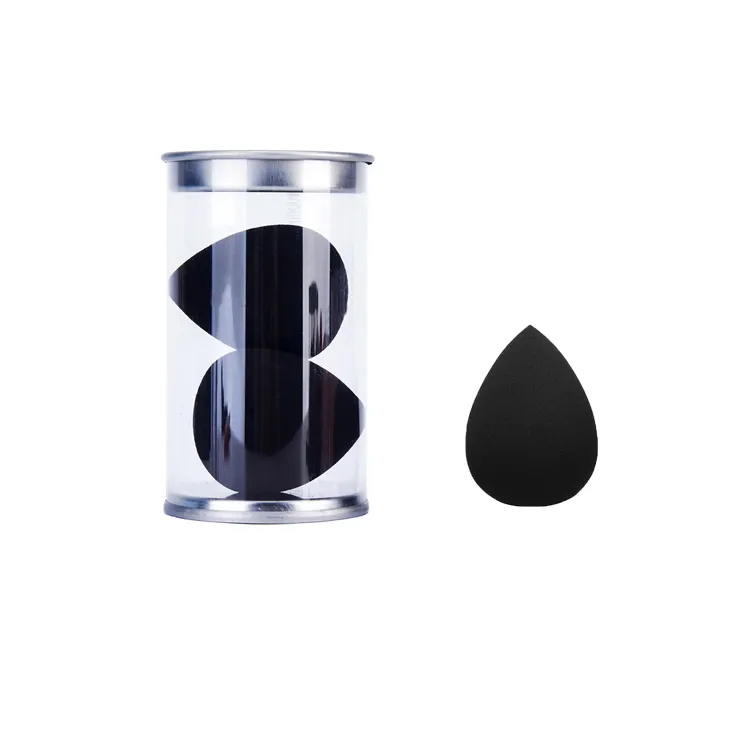 Esponja de maquillaje de calabaza de doble uso húmedo y seco, esponja de gota de agua negra, huevo de belleza
