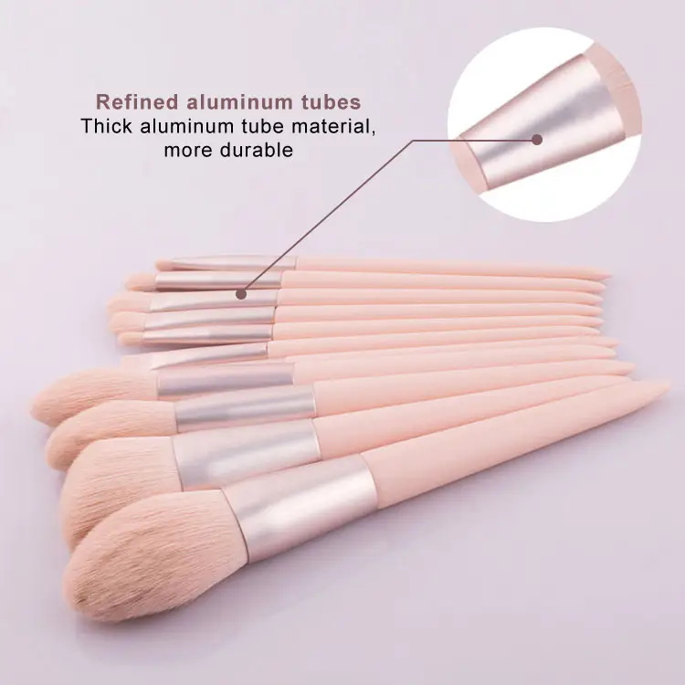 Pink 11pcs Brush Set completo Soft Hair Eyeshadow Makeup Brush con bolsa