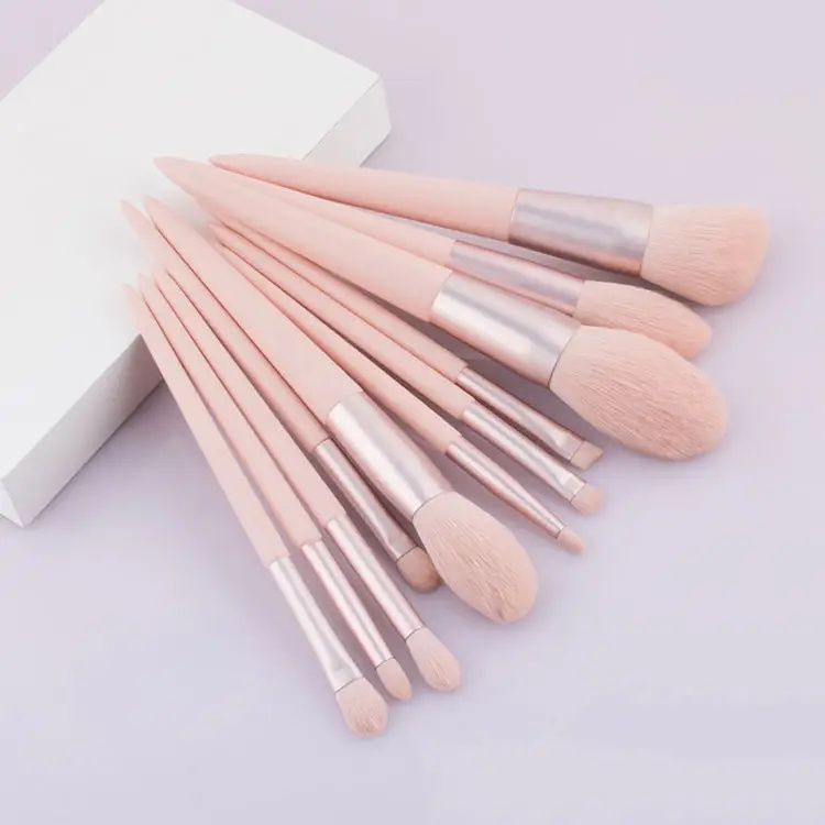 Pink 11pcs Brush Set completo Soft Hair Eyeshadow Makeup Brush con bolsa