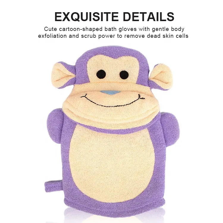 Productos de baño de animales lindos Guantes de baño de dibujos animados para niños