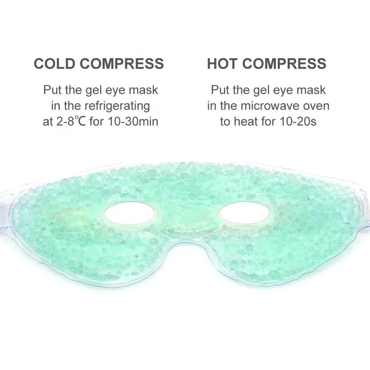 Mascarilla refrescante para ojos con cuentas de gel para aliviar el estrés por calor y frío