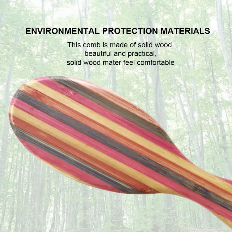 Cepillo desenredante de bambú arcoíris con alfileres de nailon de colores