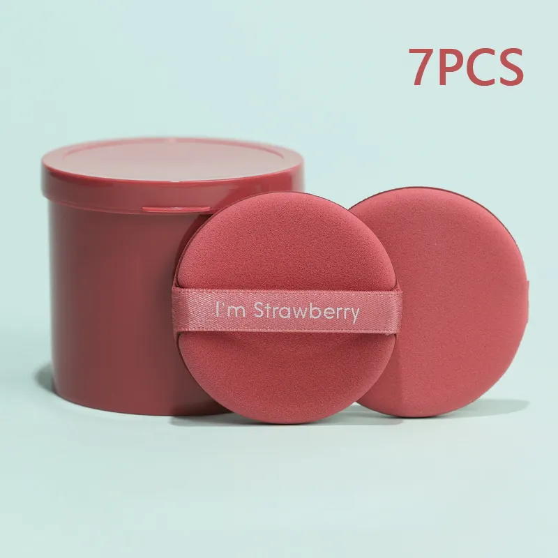 7Pc 3pcs Cojín de aire redondo Maquillaje Puff Esponja cosmética