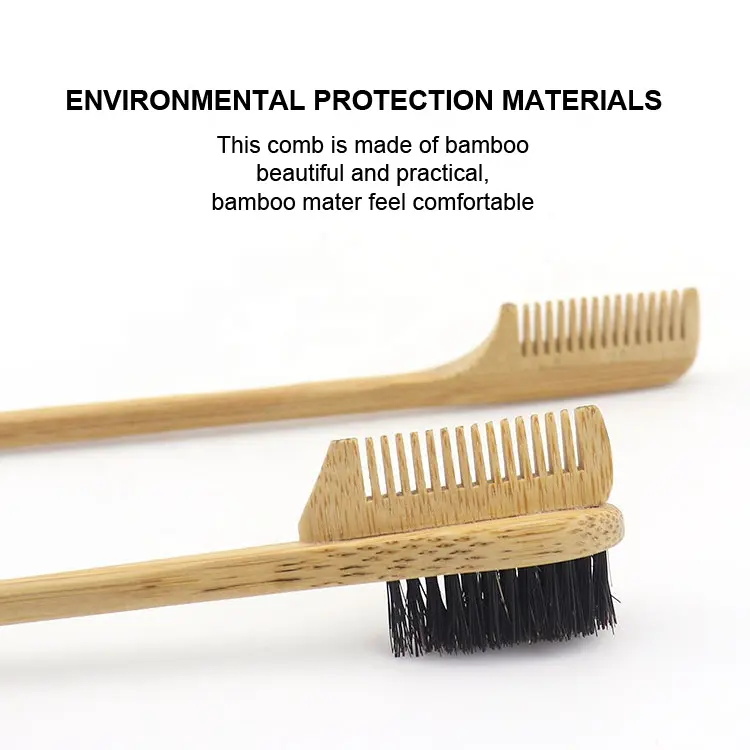 Cepillo de pelo de control de borde de bambú multifuncional natural